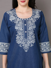 Denim Printed kurta