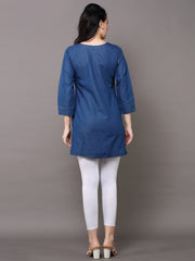 Denim Embroidered Kurti