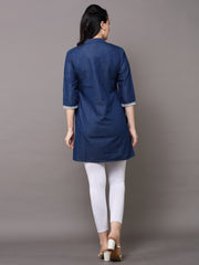 Denim Embroidered Kurti