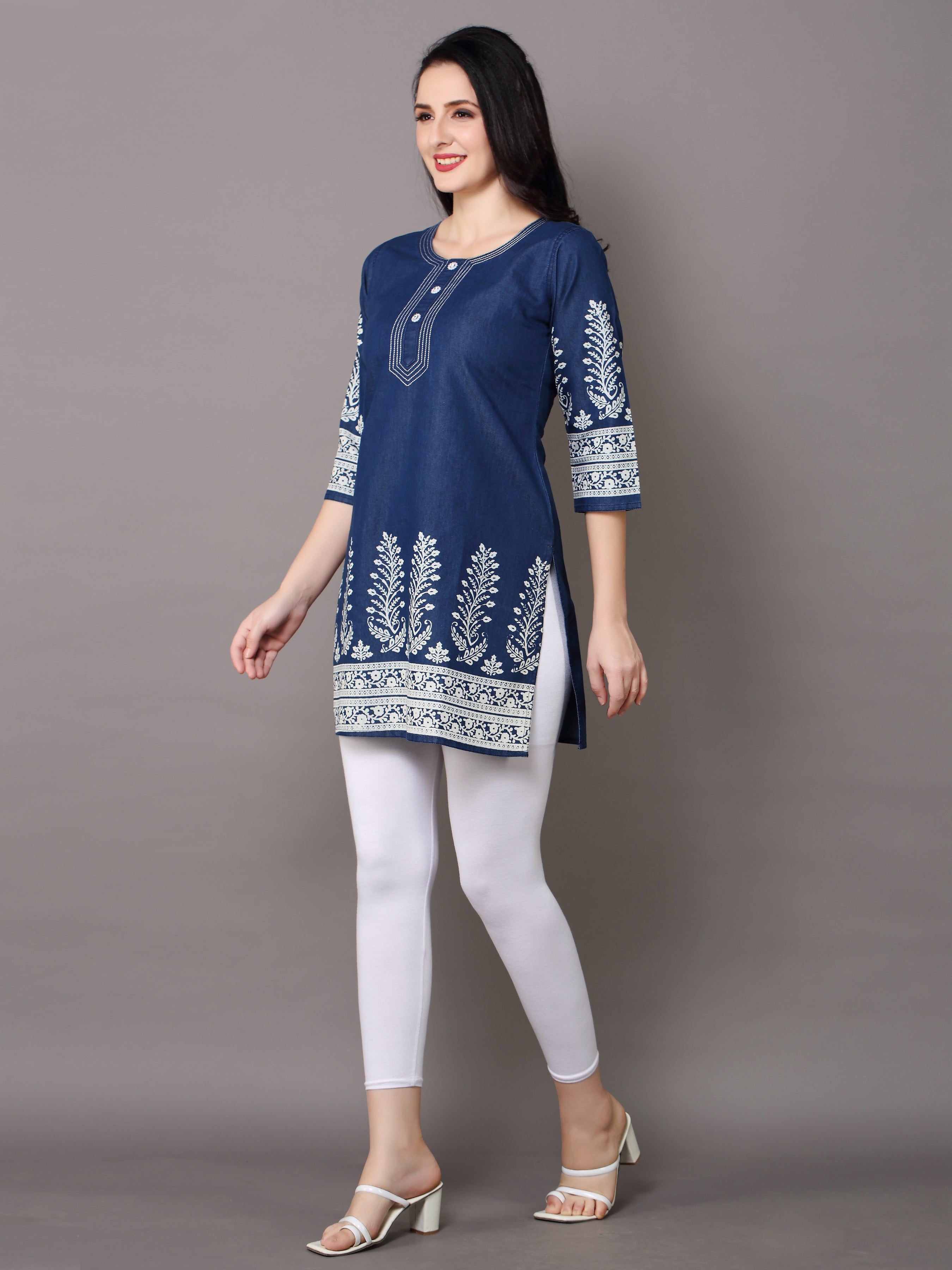 Denim Printed Kurti