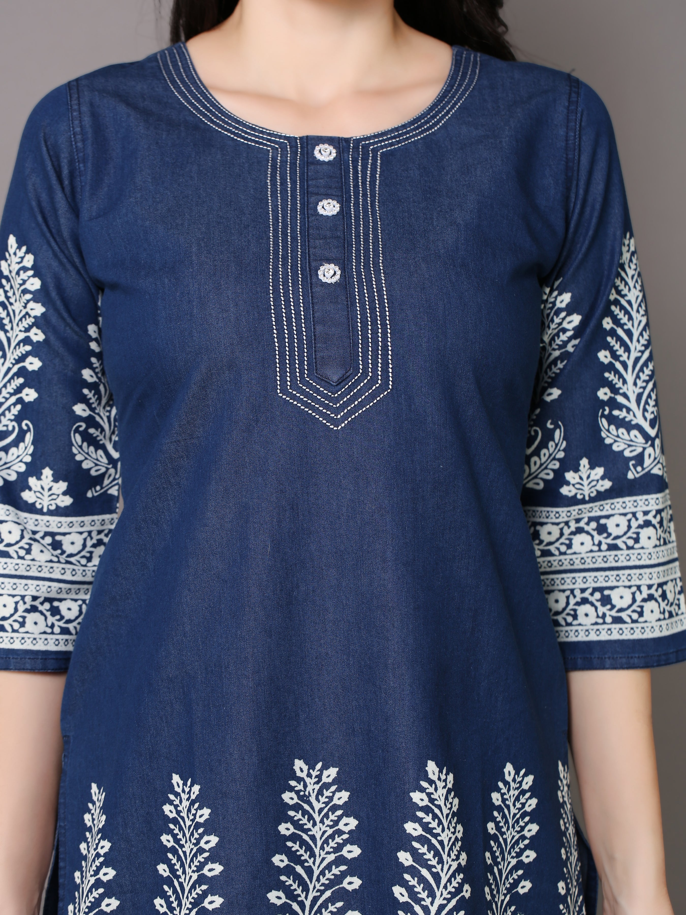 Denim Printed Kurti