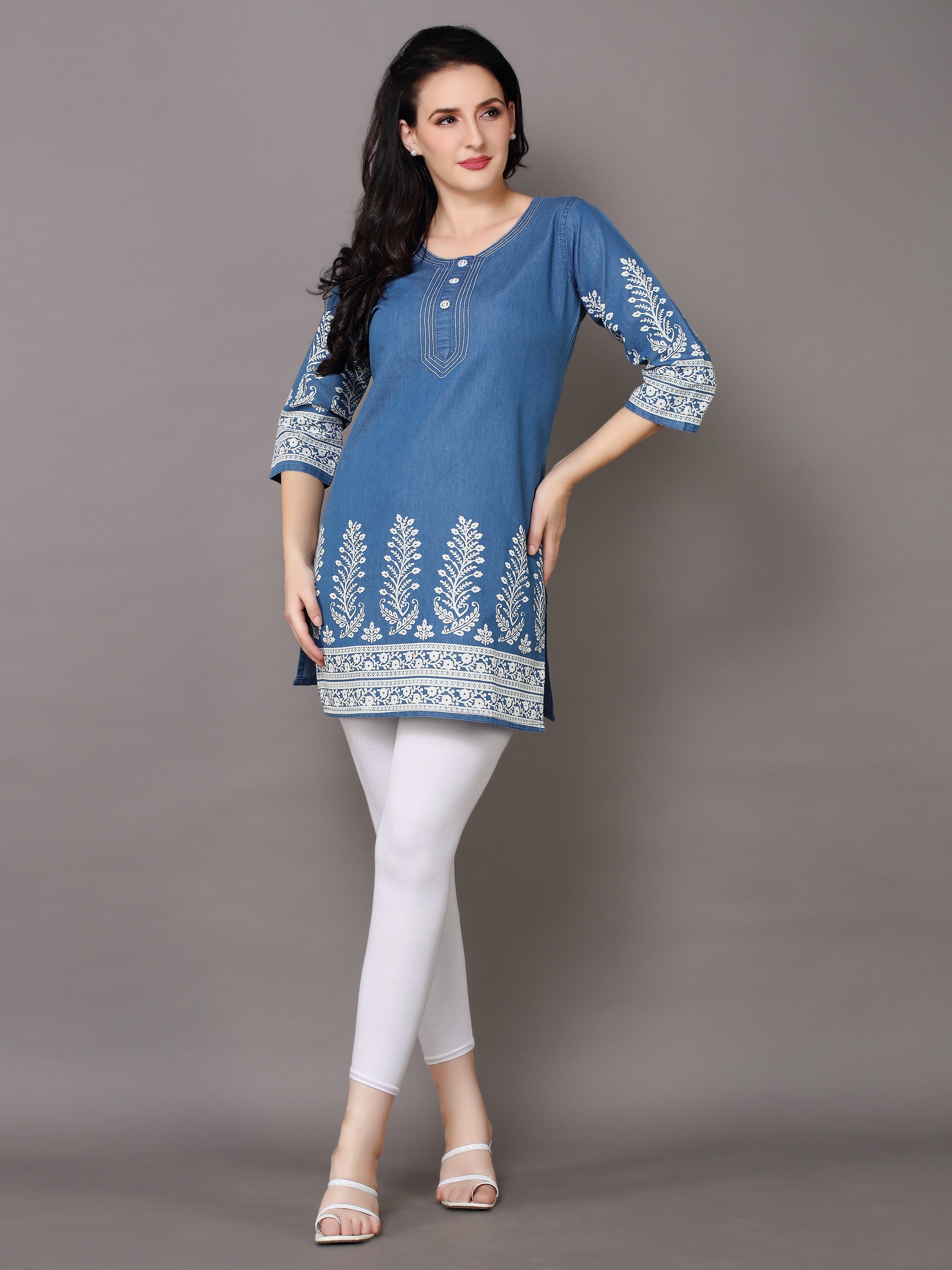 Denim Printed Kurti