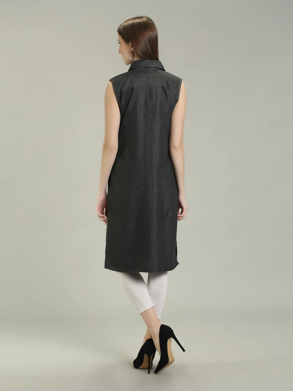 Denim Solid Kurta
