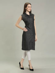 Denim Solid Kurta
