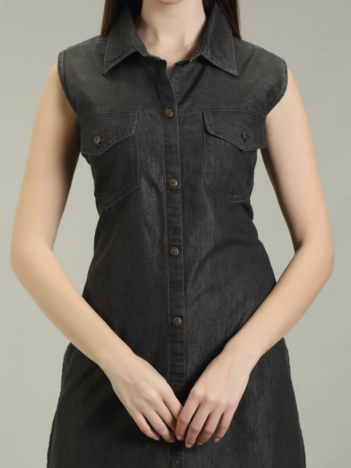 Denim Solid Kurta