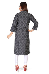 Black Denim allover Butta Printed Kurta