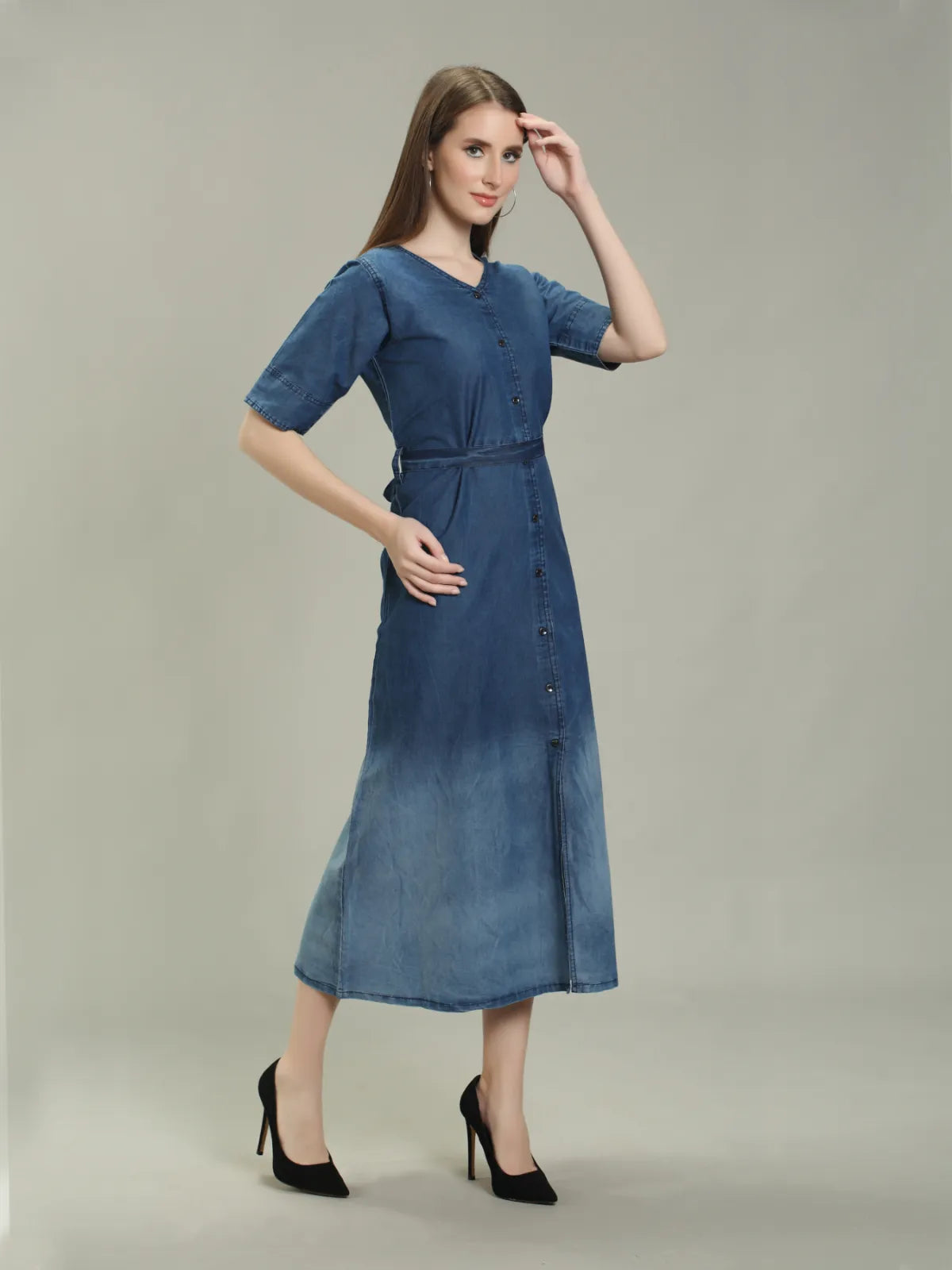 Denim One piece botom Spray wash HSL with belt