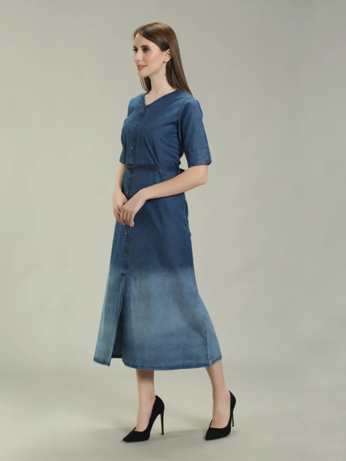 Denim One piece botom Spray wash HSL with belt