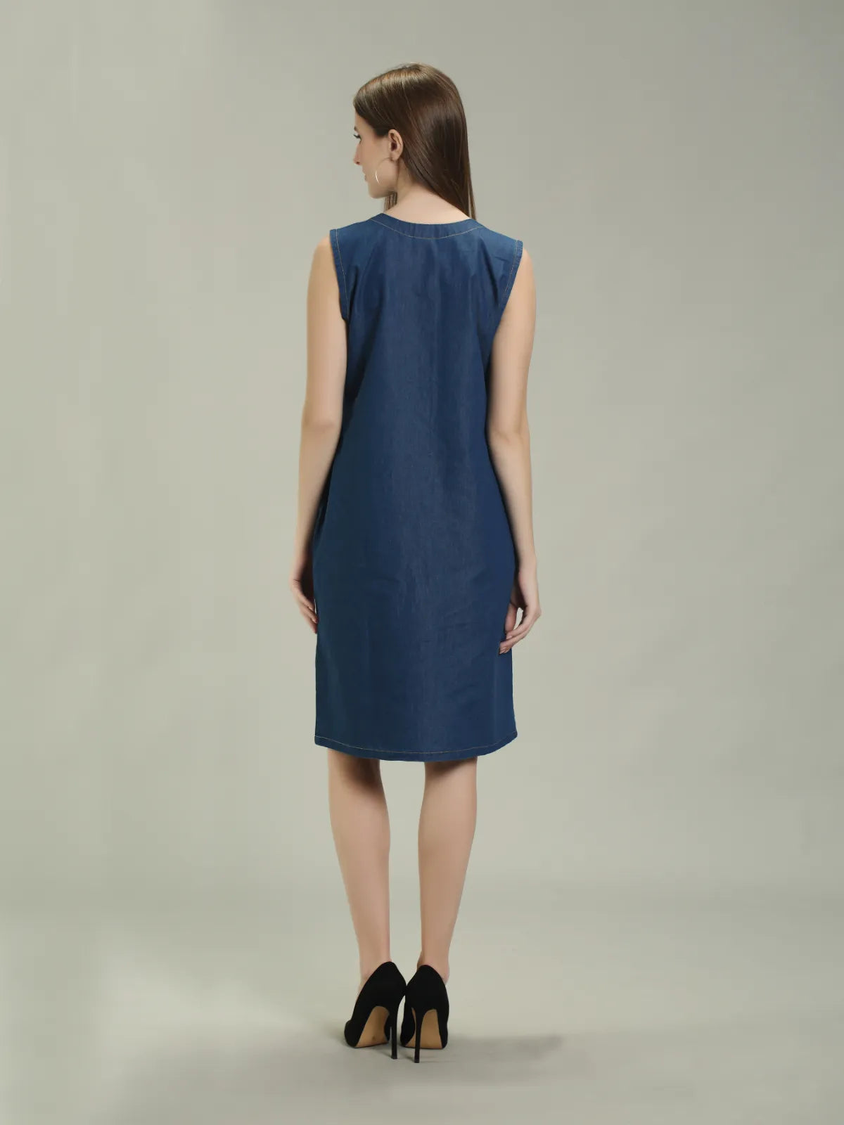 Denim Solid One piece Both Side Pocket with belt