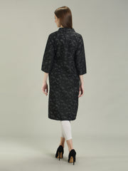 Denim Printed Apple Straight Kurti One Side Pocket