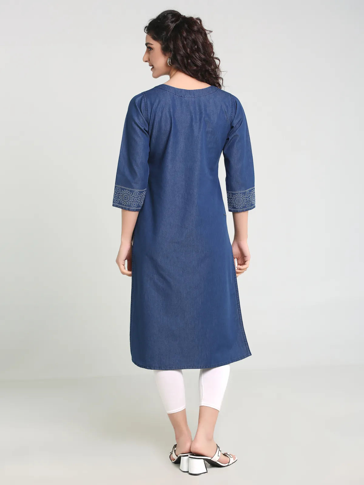 Denim Badhni Printed Kurta