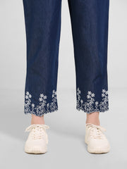 Denim Embroidered Cut work Co-ord Set