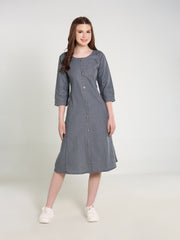 Denim Embroidered Dress