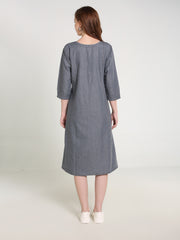 Denim Embroidered Dress