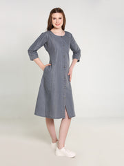 Denim Embroidered Dress