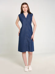 Denim Embroidered Dress