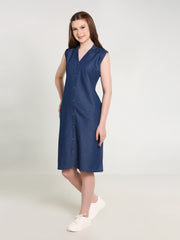 Denim Embroidered Dress