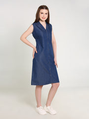 Denim Embroidered Dress