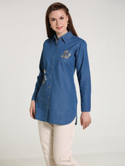 Denim Butta Embroidered Shirt