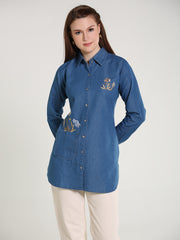 Denim Butta Embroidered Shirt