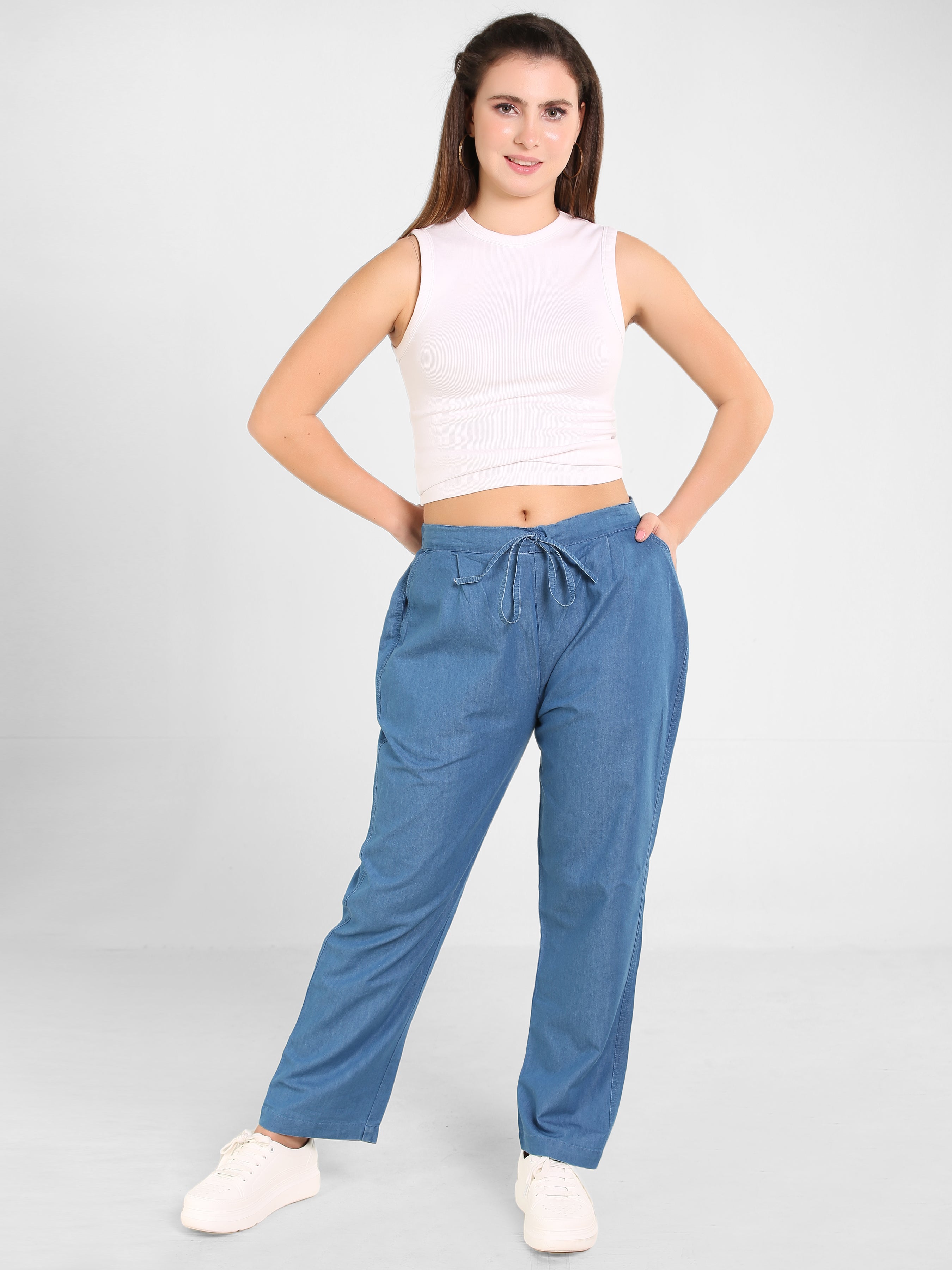 Denim Solid Pant