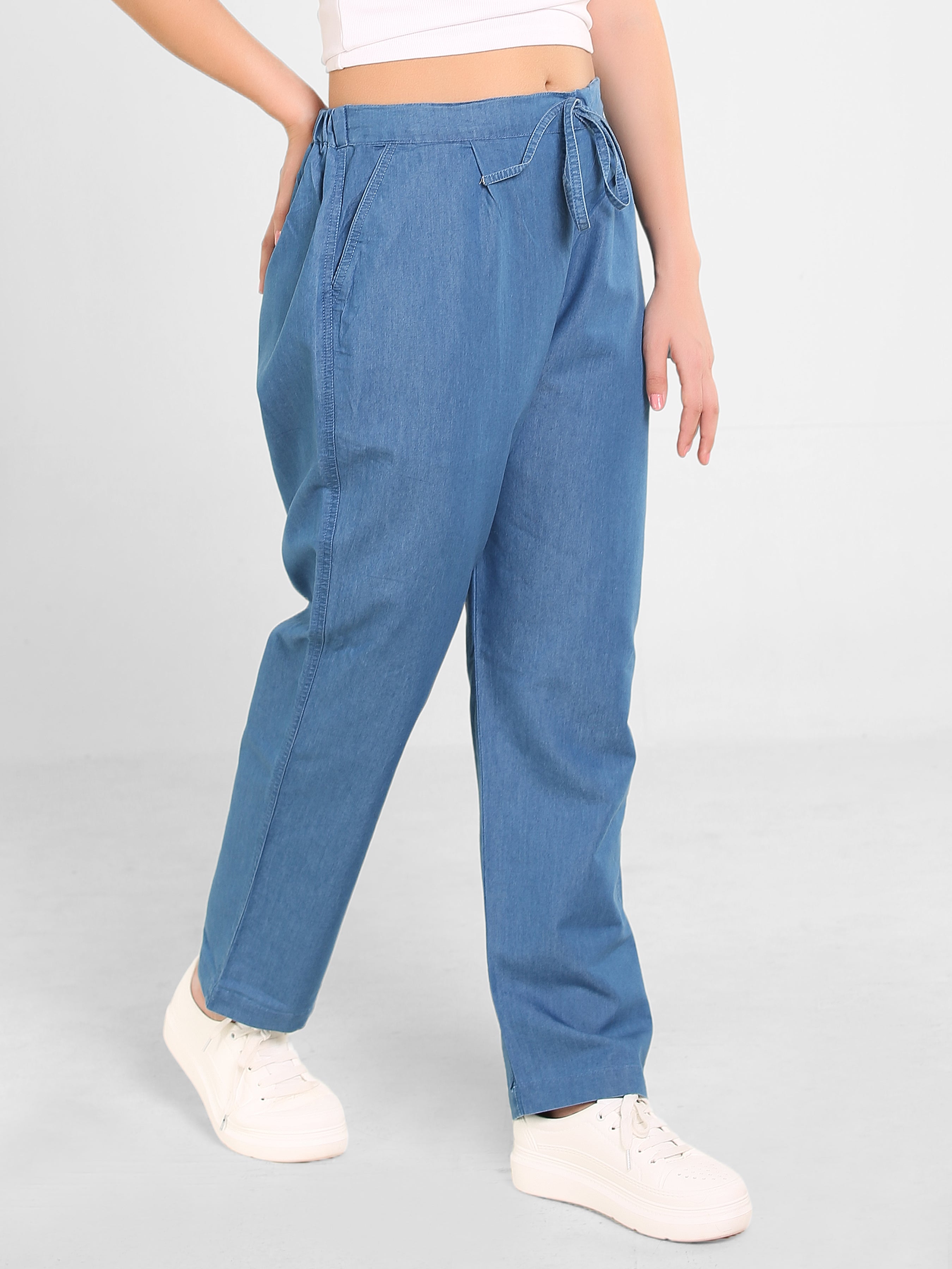Denim Solid Pant