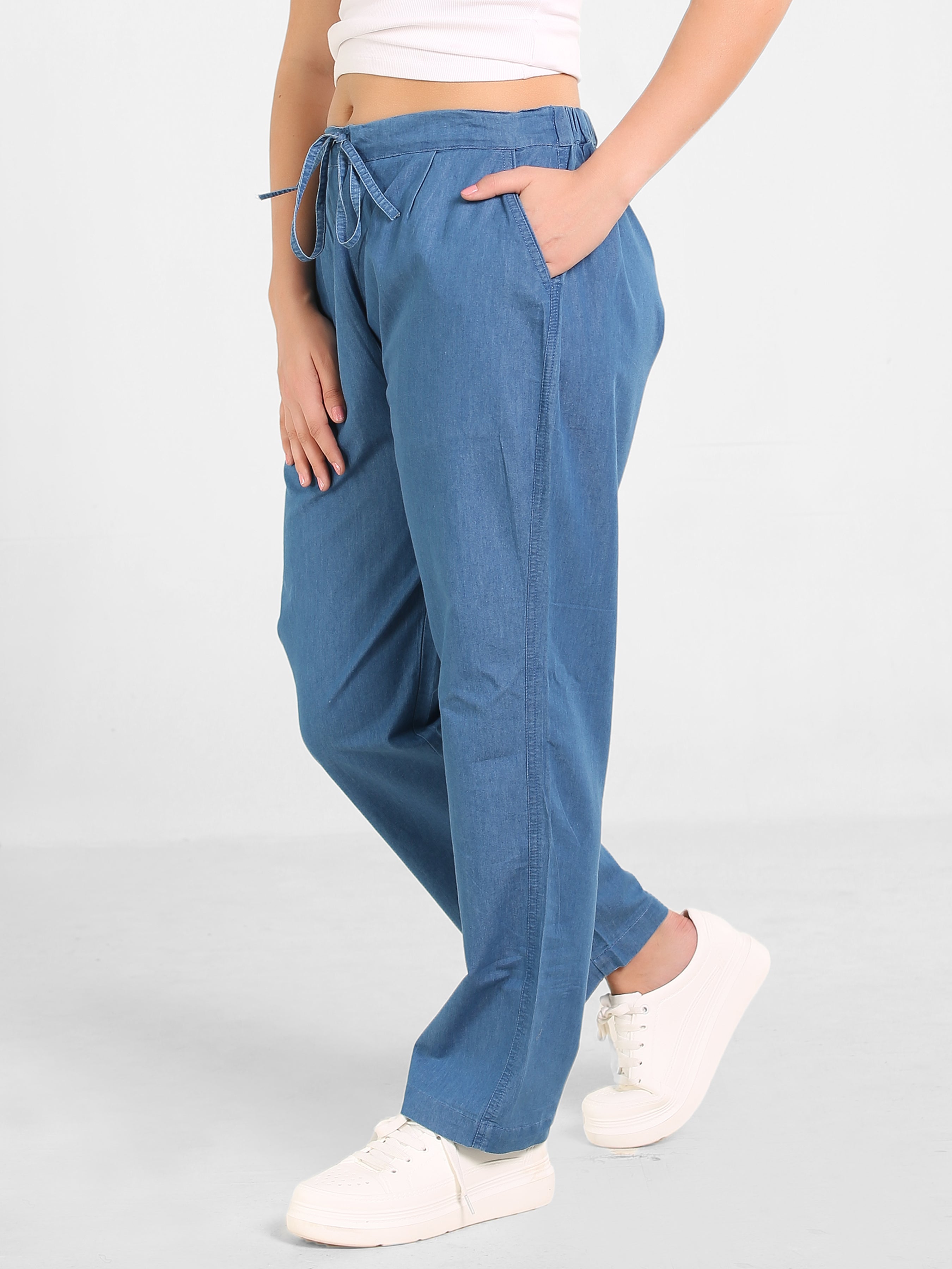 Denim Solid Pant