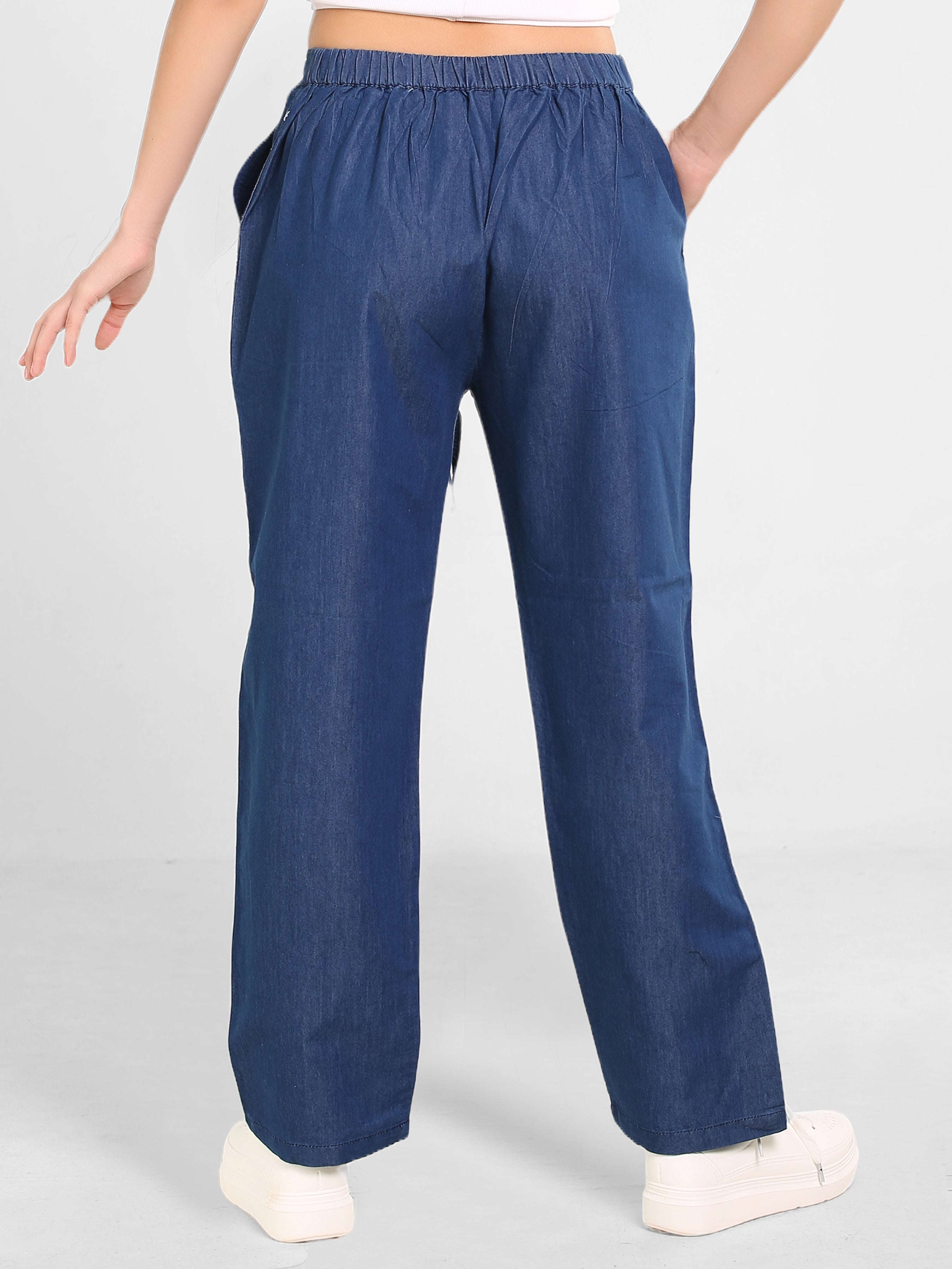Denim Star Embroiderd Lace Pant