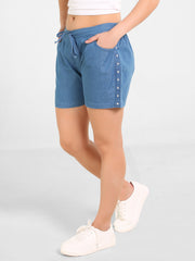 Denim Star Embroiderd Lace Shorts