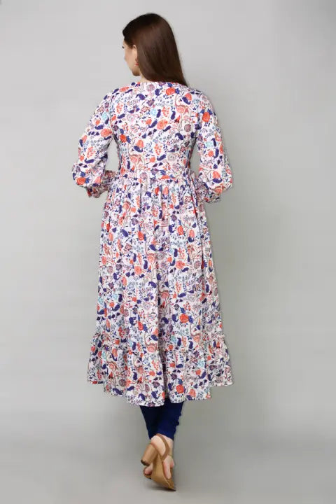 Multicolor Georgette Printed Dress