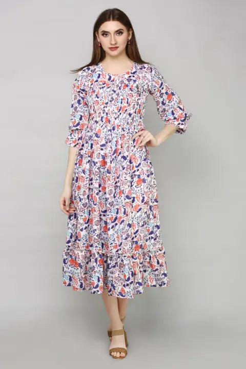 Multicolor Georgette Printed Dress