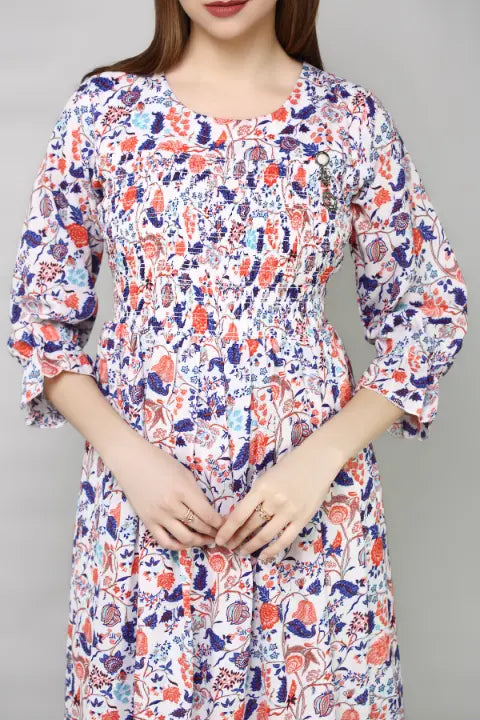 Multicolor Georgette Printed Dress