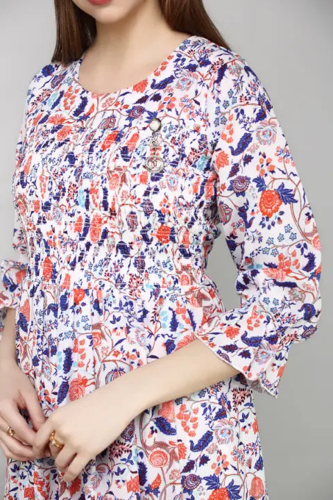 Multicolor Georgette Printed Dress