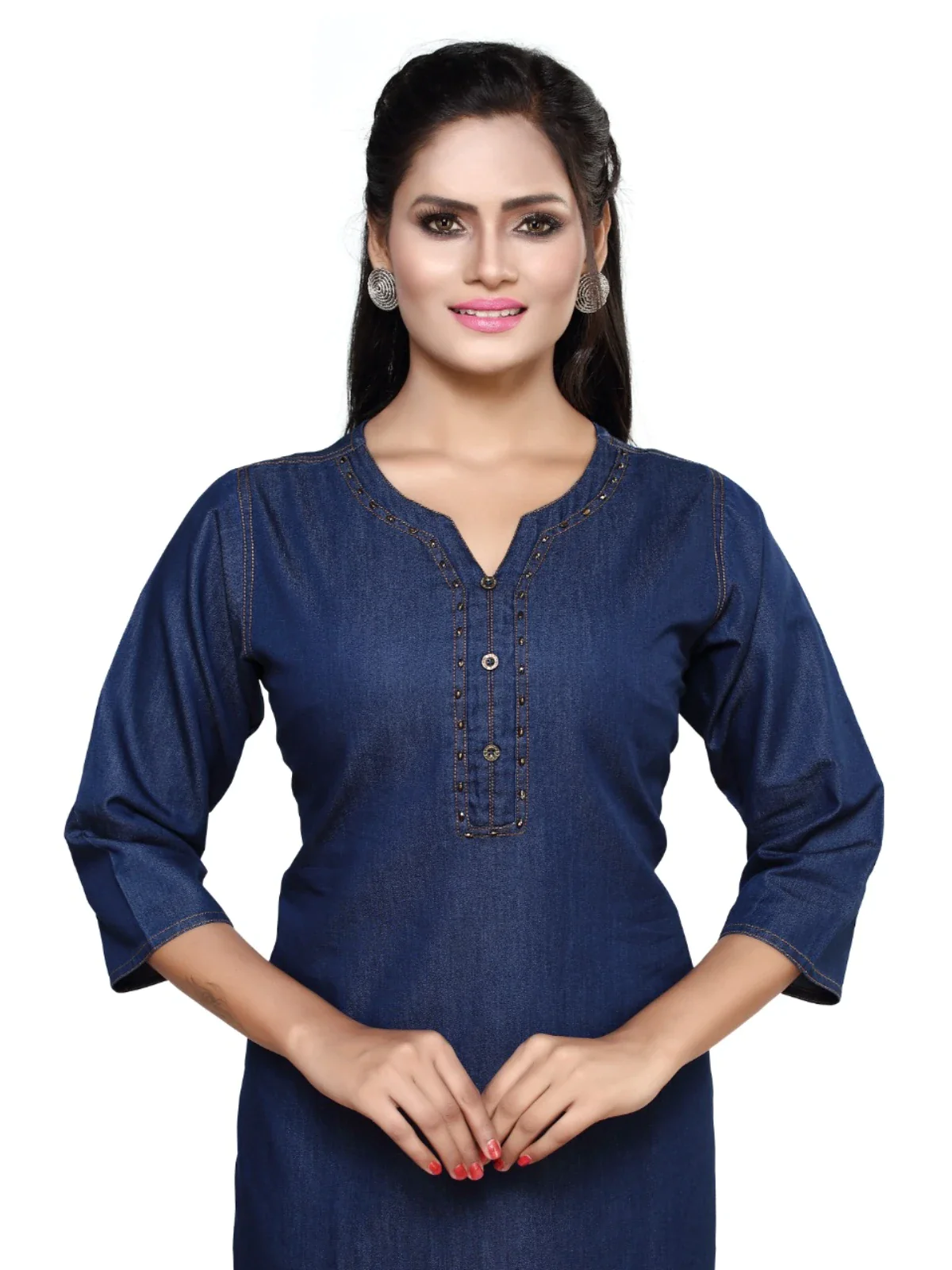 Blue Denim Straight Kurta
