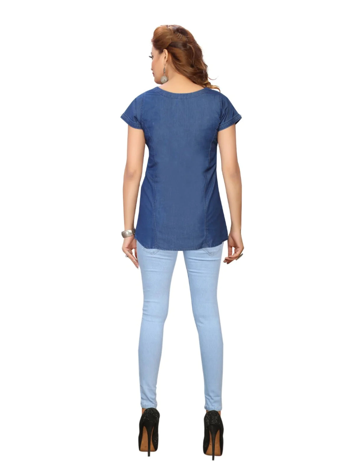Blue Denim Straight Kurti