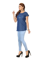 Blue Denim Straight Kurti