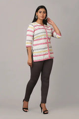 Multicolor Handloom Cotton Printed Kurti