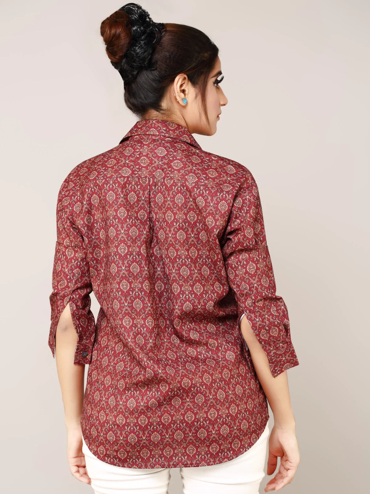 Pink Cotton Printed Shirt