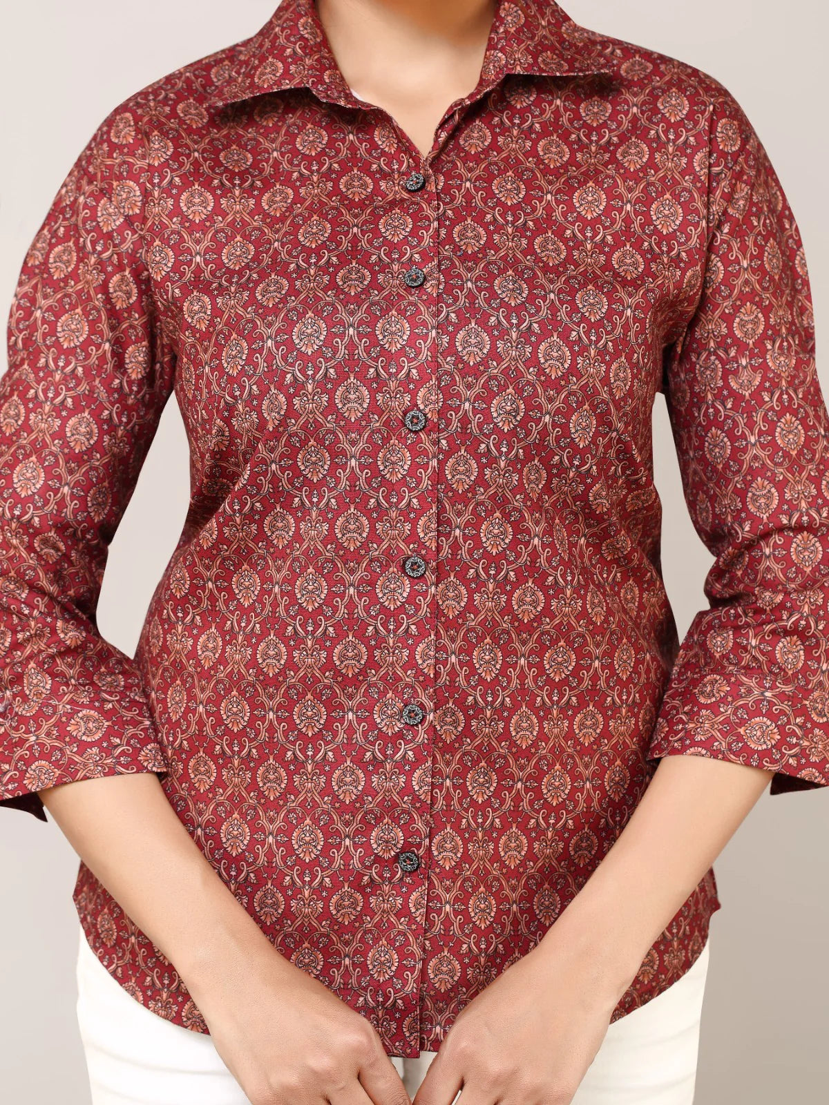 Pink Cotton Printed Shirt